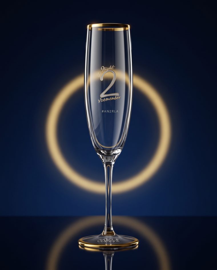 Branded A Night 2 Remember champagne flute